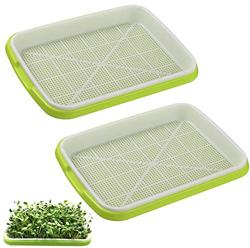 Boîte De Germination De Germes Plateau De Germination Des Graines Plateaux De Culture De Semences Plateau De Germination De Graines pour Jardin Maison Jardin Balcon Bureau Maison Vert (2 Pièces)