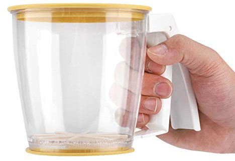 Setaccio per farina a mano Setaccio per farina in plastica con coperchio Zucchero da cucina Farina in polvere Filtro a maglia fine per cottura Frittura