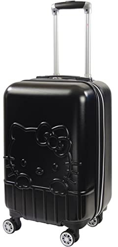 Ful Hello Kitty Handgepäck, geformter Hartschalenkoffer mit Spinnrollen, Schwarz, 53,3 cm, Schwarz, 21 Inch, Hello Kitty Handgepäck, geformter Hartschalenkoffer mit drehbaren Rädern