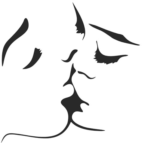 MAGICLULU Liebhaber Kuss Wandaufkleber Valentinstag Wandkunst Paare Schlafzimmer Wanddekor Romantische Wandtattoo für Sofa TV Hintergrund Wohnzimmer Schlafzimmer Dekor (55X42cm)