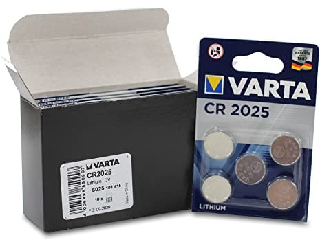VARTA Batterien Electronics CR2025 Lithium Knopfzelle 3V Batterie 50er Pack Knopfzellen in Original 5er Blisterverpackung
