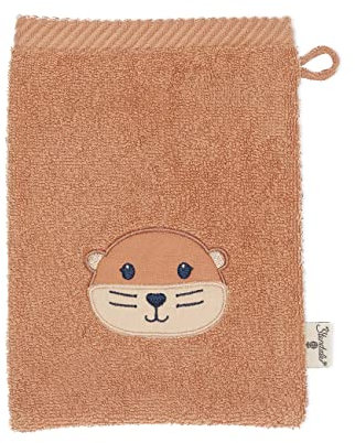 Sterntaler Baby Unisex Waschhandschuh Baby GOTS Doppelpack Waschhandschuhe Otti - Waschlappen Kinder, Babywaschlappen, mit Ottermotiv - Bio - braun