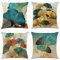 Sweetwill 4er Set Kissenbezug 50x50 Leinen Dschungel Deko Kissenhülle Gold Petrol Dekokissen Landhausstil Natur Kissen bezug Sofakissen Modern Kissenbezüge Couch Wohnzimmer