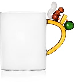 Ichendorf Milano Tasse Eichhörnchen, Transparent, Borosilikatglas, 450 ml, Zylindrisch, Wiederverwendbar