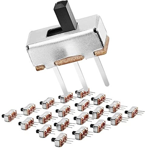 Chanzon SPDT Mini Micro interruptor deslizante 1p2t 2 posiciones ON/OFF 20 piezas 3mm interruptor deslizante Vertical Panel PCB Dip miniatura SlideSwitch
