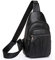 Eshow Brusttasche Sling Bag für Herren und Damen Umhängetasche Crossbody Bag Schultertasche aus PU Leder Rucksack für Outdoorsport Radfahren Reisen