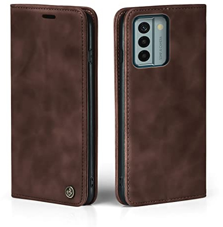 LBH Handyhülle für Nokia G22 in Dunkelbraun mit Karten- und Geldfach Smartphone Hülle mit Standfunktion Flip Case Schutzhülle Magnetverschluss Vintage