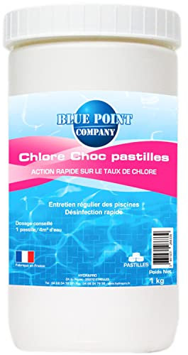 Chlore Choc Piscine – Traitement Eau Verte, Trouble, Algues et Les Micro-Organismes/Action Rapide, Entretien et rattrapage de l’Eau, Chlore Choc Pastilles 1kg et 5kg (1KG)