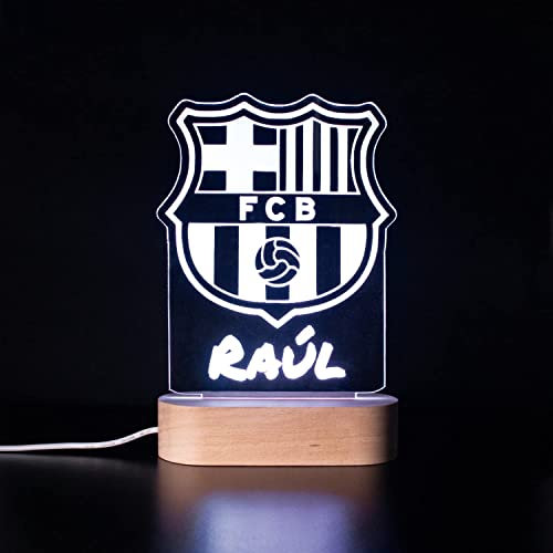 RecontraMago Regalos Barcelona - Futbol Lampara Personalizada - Regalo Comunion Cumpleaños Niño Niños adolescente Mesa de Noche - Luz infantil futbolistas Originales fc (FCBARCELON4)