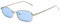 WDZAYXC Klassische Rechteckige Sonnenbrille Retro Schlanke Metallrahmen Gläser Vintage Rechteck Candy Farbe Sonnenbrille (Blue)