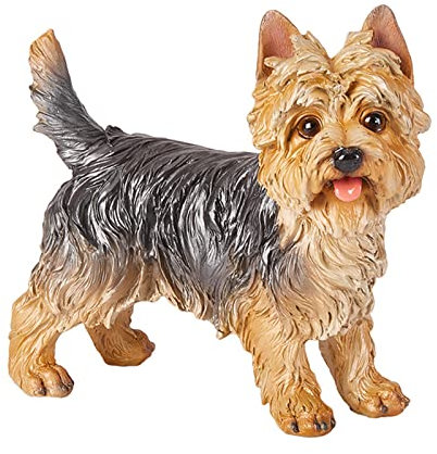 MBROS Tierische Gartenstatuen, Harz-Yorkshire-Terrier-Statue, Simulationshund-Ornamente, Hundestatue, Wohnzimmer, Heimeinrichtung, Outdoor-Gartendekorationen