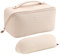Abiudeng 2-teilige Reise-Make-up-Tasche, große Kapazität, Kulturbeutel für Reiseutensilien, wasserdicht, tragbar, offen, flach, Make-up-Tasche, Organizer mit Trennwand und Griff, Rautenholz-Weiß,
