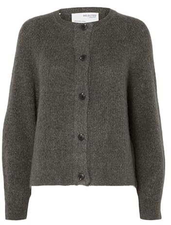 Selected Femme Damen Slflulu Ls Knit Short Cardigan B Noos Strickjacke (1er Pack)