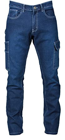CHEMAGLIETTE! Jeans Pantaloni da Lavoro Uomo - Pantalone Multitasche Elasticizzati Cotone, Tasche Laterali, Tessuto Prelavato, Due Tasche Posteriori Modello den