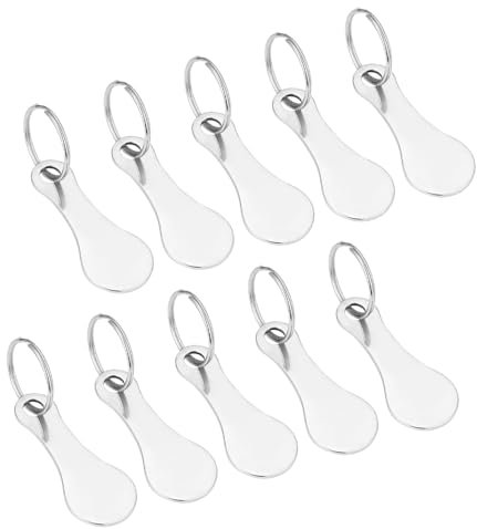 Pamtns Cle Caddie 10 Pièces Caddie Jeton Universel Puce pour Caddie Jeton de Chariot Clé en Forme Extracteurs de Caddie en Acier Inoxydable Caddy Jeton Amovible Porte Clef Jeton de Caddie
