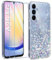 ivencase Paillettes Coque Compatible avec Samsung Galaxy avec 2 Verres Trempés Protection écran, Étui Souple Silicone TPU Glitter Housse Coque pour Samsung, Transparent (Transparent, Samsung A25)