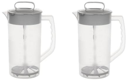 2 Pieces Breast Milk Pitcher, Fridge Water Dispenser, Water Pitcher Jug Mit Stirring Sticks, Beverage Dispenser Water Carafe for Drinks, Lemonade, Juice, Iced Tea, Milk, Coffee