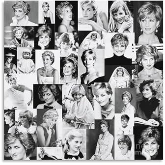 TINCHEW Poster Lady Diana (2), Bilddruck, Tapisserie, Wandfarbe, Kunst, Wandteppich, Dekoration, moderne Wohnkunstwerke, Geschenkidee, 50 x 50 cm