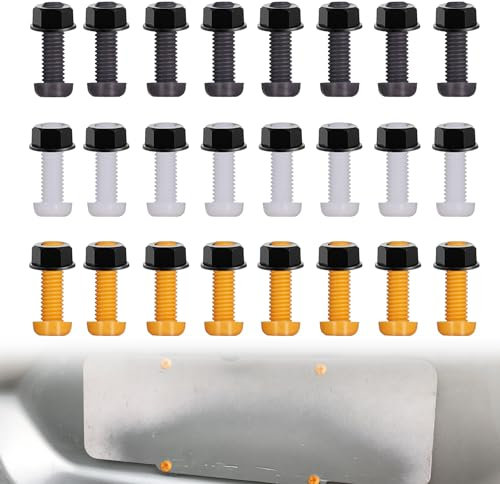Number Plate Bolts and Nuts,48 Pcs Car Number Plate Screws and Caps,Number Plate Fixing Kit for Car Truck Caravan Motorcycle Bike Motor Fixing and Repair