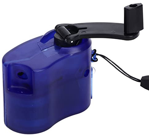 USB Handkurbel Ladegerät, Tragbares Handkurbel Generator Handy Notfall Ladegerät Manuelle Stromversorgung für Outdoor Camping, Wandern, Aufladen (Blau)