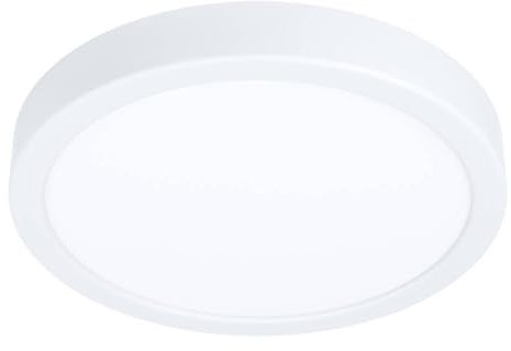 EGLO LED Deckenleuchte Fueva 6, runde Badezimmer Deckenlampe, Badlampe Decke aus Kunststoff in Weiß, Deckenbeleuchtung warmweiß-kaltweiß, IP44, Ø 21 cm