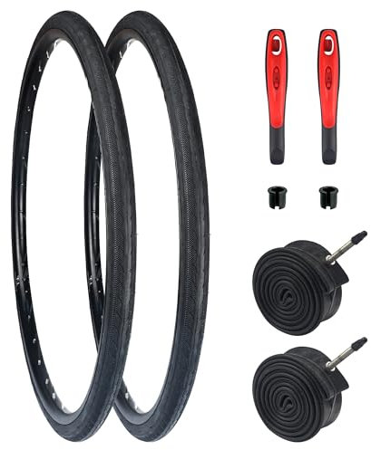 ZUKKA 2er-Pack 700C Fahrradreifen 700x32C Mantel 32-622 Plus 2er-Pack 700C Schlauch 700x32C FV48mm kompatibel Rennrad Reifen und schlauche