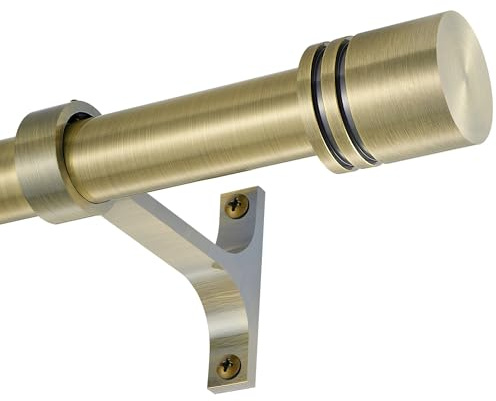 Vimayta Gardinenstangen für Fenster, 71,1 bis 305,8 cm, verstellbar, strapazierfähig, mit Endstücken und Halterungen aus Aluminiumlegierung, für Wohnzimmer, Schlafzimmer, Küche, Terrasse, Antik-Bronze