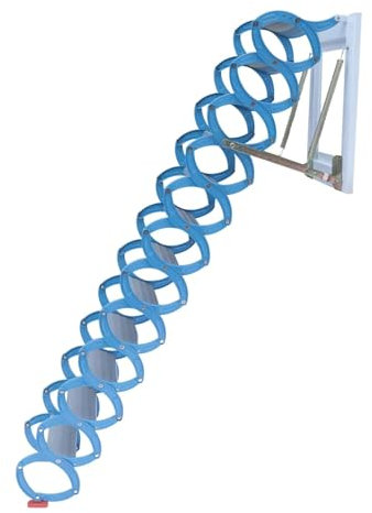 Aioneer Wall Mounted Attic Ladder Manual Attic Stairs Building Supplies Loft Ladder Universal Folding Ladder Load 500kg/1102.3 Lbs