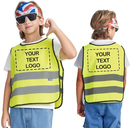 AYKRM Kinder Sicherheitsweste - Reflektorweste mit Gelb für 10-14Y Kids