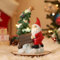 Lewondr Weihnachten Weihnachtsmann Ornamente mit Weihnachtsbaum, GNOME Cart Resin Weihnachtsfigur Tischplatte Indoor Home Decor, Nachdenklich Geschenk der Ferien Weihnachten für Familie, Rot
