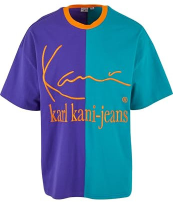 Karl Kani Herren KU242-009-1 KKJ Block Boxy Tee Petrol/Purple, M
