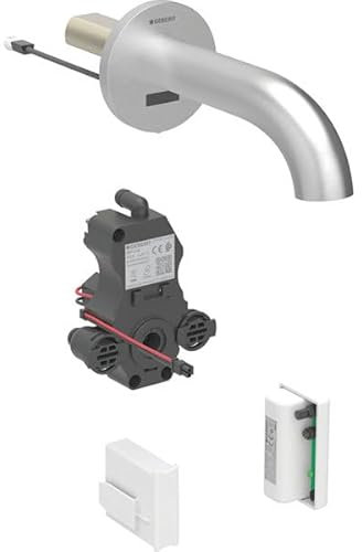 Miscelatore per lavabo Geberit Piave, sporgenza 170 mm, senza miscelatore, funzionamento con generatore, per scatola funzionale da incasso, 116.265., Colorazione: Acciaio inox Ottica