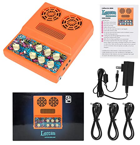 NIHENHAO Amplificador de guitarra, amplificador de guitarra eléctrica recargable inalámbrico de 10 W con efectos de retardo, guitarra para práctica