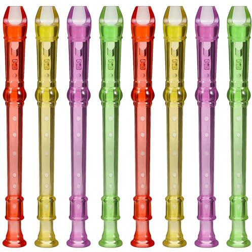 Toyvian 8 Stück Kunststoff-Flöten-Musikinstrument 6 Löcher Klarinette Kinder-Recorder-Instrument Kleine Flöten Anfänger Mini-Flöten Pfeifen-Recorder Für Kinder Anfänger Lernen Training