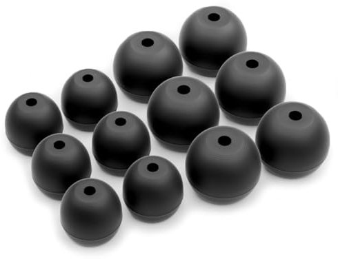 Okuli 12 x Gommini Auricolari in Silicone Ricambio per Shure SE215 Auricolari Cuffie in Nero