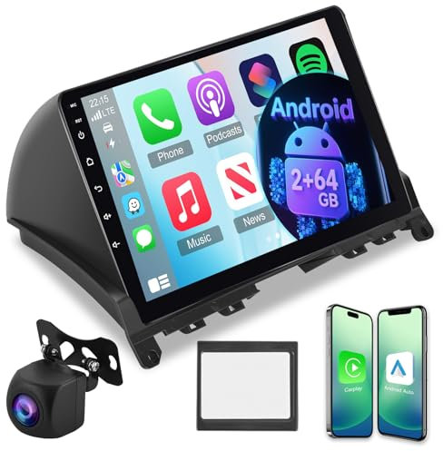 [2+64G] Android 13 Autoradio für Mercede Benz C-Class W204 S204 2007-2010 mit Wireless Carplay & Android Auto - 9 Zoll Touchscreen Autoradio mit WiFi GPS DSP FM/RDS Radio SWC+ AHD Rückfahrkamera
