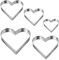 5 Pcs Heart Cookie Cutter, Fondant Biscui Cutters Heart Baking Tool for Homemaking Cookies Cookie Shaper Stainless Steel Holiday Cookies Cutter Shapes for Baking Gift
