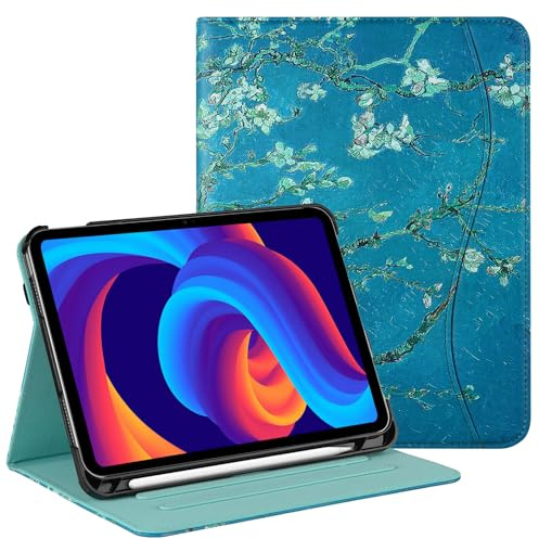 HGWALP Protective Case for iPad (A16) 11th Generation 11 Inch (2025) & iPad 10th Generation 10.9 Inch (2022), Multi-Angle Viewing Stand Cover with Pen Holder & Pocket,Apricot Flower