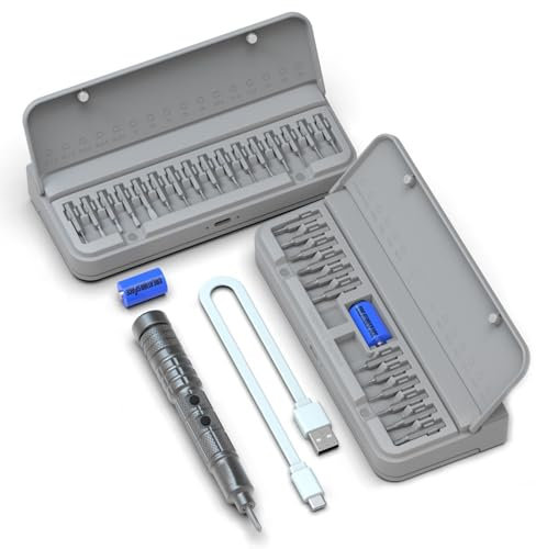 Mini Electric Screwdriver with Magnetic Bit, USB Type-C Rechargeable Screwdriver, with Detachable Battery, Motor Speed 200RPM, Torque 0.15-0.35N.m, for Phones, Watches, Cameras, Laptops (CS0602A)