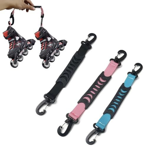 JYNXOR 3 Stück Skates Carry Leash Ski Straps und Pole Carrier Ski-Tragegurt Rollerskates Tragbarer Tragegriff Rollschuh Trageband Skischuhe Trageband Einkaufen Gurtband Handle Ski Tragegurte