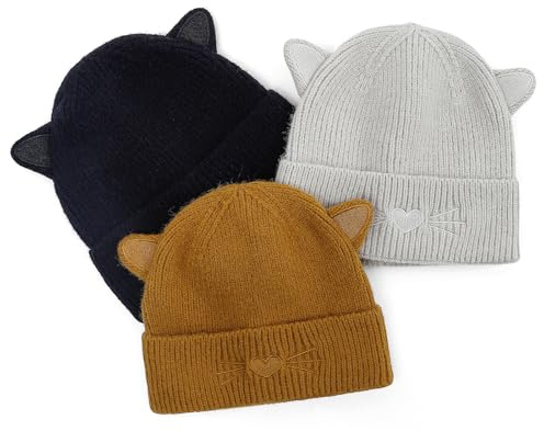 LACOFIA Baby Wintermütze mit Katzenohren Kleinkind Mädchen Jungen Warme Strickmütze Weiche Beanie Hut