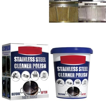Powerful Cookware Derusting Cleaning Paste,Stainless Steel Clean Wax,Stainless Steel Cleaner,Kitchen Multifunction Descaler,Stainless Steel Polish,Stainless Steel Scratch Remover,121g