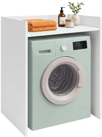 Relaxdays armadio sopra lavatrice e asciugatrice, bianco | HxLxP: 97 x 66 x 61 cm
