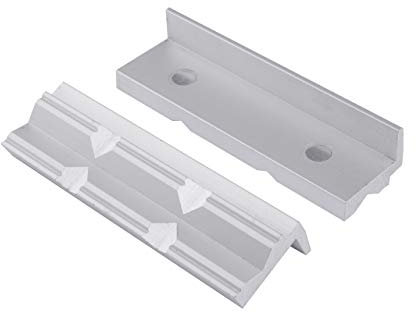GSR Schraubstock-Schonbacken, 2-teilig, Schraubstock Backen 100mm, Alu/Prismen mit Magnet Spann-Backen, Schutzbacken für Maschinenschraubstock, Profi Werkstatt Zubehör