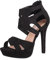Elara Damen Pumps Offen Stilettos High Heels Chunkyrayan LL85-Schwarz-35