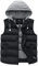 Wantdo Femme Gilet à Capuche Amovible Veste sans Manches Rembourrée Epaise pour Printemps Automne Hiver Veste Décontractée à Fermeture Eclair Noir Large