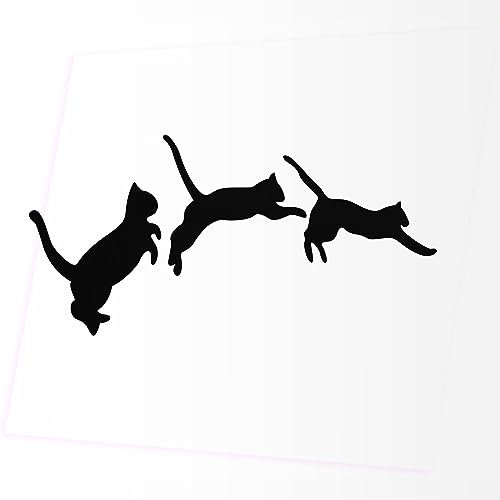 JINTORA Adesivo per Auto - Salto di Gatto - 149x68mm - JDM - Die Cut - Nero - Personalizzazione - Lunotto Posteriore - Motocicletta - Laptop