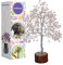 FASHIONZAADI Rose Quartz Bonsai Money Crystal Tree Feng Shui Healing Crystals Gemstone Chakra Trees Reiki Stone Good Luck Chakras Home Office Table Décor Figurine Gift Size -10 Inch (Silver Wire)