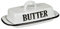 linoows Nostalgie Butterdose, Landhaus Butterdose aus Emaille, Weiß- Schwarz