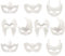 Xinlie Weiße Unbemalt DIY Maske - 10 Stück Anonymous Masken zum Bemalen für Kinder, Halloween, Karneval, Cosplay - Handgemalte Design Maskenball Party